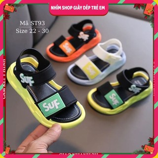  Dép quai hậu sandal bé trai quai ngang nhựa dẻo êm nhẹ chống trơn trượt cho trẻ em nam 2 3 4 5 6 tuổi mùa hè ST93 