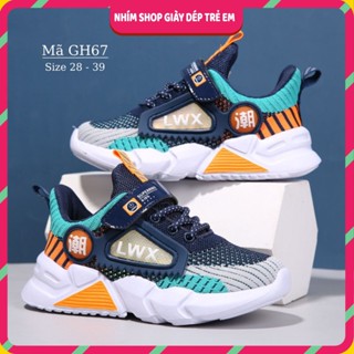 Giày thể thao cho bé trai 4 đến 12 tuổi siêu nhẹ kháng khuẩn êm chân chống trơn trẻ em đi học chạy bộ phong cách GH67