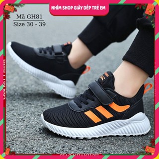  Giày thể thao chạy bộ đi học chơi bóng rổ cho bé trai cao cấp êm nhẹ xanh đen thời trang học sinh nam 5 - 12 tuổi GH81 