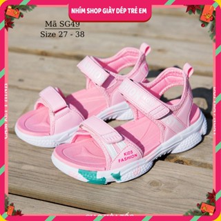 Sandal bé gái NHÍM SHOP dép quai hậu trẻ em 3 4 5 đến 12 tuổi đế Eva siêu nhẹ quai dán đi học thời trang và cá tính SG49