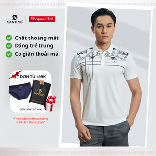 Áo Polo Nam Pyramid SANTINO Vải Coolmax Co Giãn Thoáng Mát, Phom Slim Fit, Không Bai Dão 653