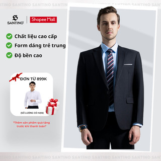 Bộ Vest Nam Cao Cấp Công Sở Hàn Quốc Santino, Chất Liệu Cao Cấp Màu Đen X351