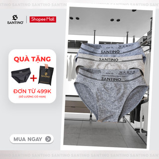 Quần Lót Tam Giác Nam Brief Hộp 3 Quần, Co Giãn Thoải Mái Kháng Khuẩn Santino S934