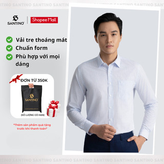 Áo Sơ Mi Dài Tay Nam Santino Hoạ Tiết Cao Cấp, Sợi Tre, Phom Slim Fit Công Sở, Lịch Lãm, Sang Trọng 674