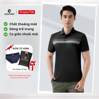 Áo Polo Nam Cổ Bẻ Hoạ Tiết Santino Regular Rộng Rãi Chất Liệu Coolmax Thoáng Mát, Co Giãn Thoải Mái B605