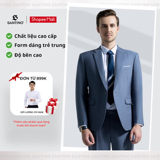 Bộ Vest Nam Cao Cấp Công Sở Hàn Quốc Santino, Chất Liệu Cao Cấp Màu Ghi X357