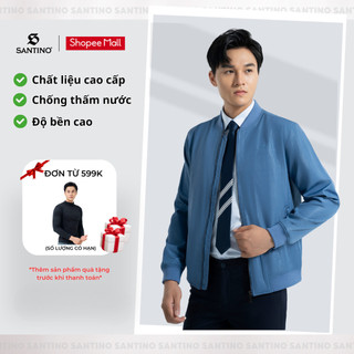Áo Khoác Bomber Nam Cao Cấp Santino Công Nghệ Chống Thấm, Chống Bụi, Lịch Lãm Sang Trọng Trẻ Trung W917