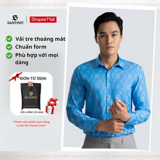Áo Sơ Mi Nam Dài Tay SANTINO Hoạ Tiết Cao Cấp, Vải Sợi Tre Thoáng Mát, Chuẩn Công Sở, Lịch Lãm 678