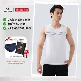 Áo Sát Nách Nam Santino, Chất Liệu Thể Thao, Thoáng Mát, Đàn Hồi, Không Bai Dão, Co Giãn Tốt B004
