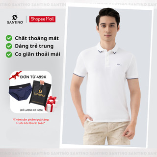 Áo Polo Nam Cổ Bẻ Santino Phom Slim Fit Trẻ Trung Chất Liệu Coolmax Thoáng Mát, Co Giãn Thoải Mái Không Bai Dão B639