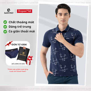 Áo Polo Nam Cổ Bẻ Hoạ Tiết Santino SlimFit Chất Liệu Coolmax Thoáng Mát, Co Giãn Thoải Mái, Trẻ Trung B601