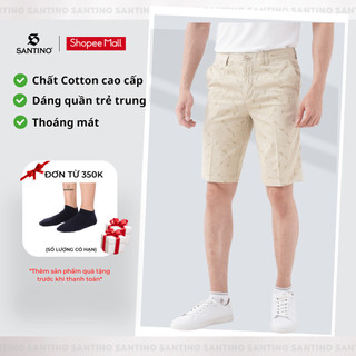 Quần Short Nam Hoạ Tiết Santino Chất Cotton Trẻ Trung, Chuẩn Phom Thời Trang, Năng Động A272