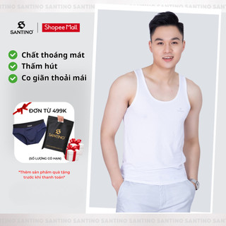 Áo Ba Lỗ Nam Basic Thể Thao Cotton Santino Thoáng Mát Phom Ôm, Thấm Hút Mồ Hôi Tối Đa