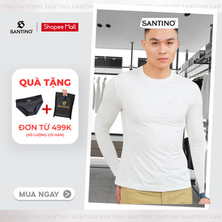 Áo Giữ Nhiệt Dài Tay Nam Cổ Tròn Form Ôm Santino Co Giãn Thoải Mái Mỏng Nhẹ Không Tích Điện P876