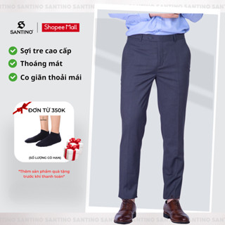 Quần Âu Nam Công Sở Sợi Tre Santino Cao Cấp Màu Xám Đậm Form Ôm Nhẹ Thoáng Mát Chống Nhăn Kháng Khuẩn Và Tia Uv Q067