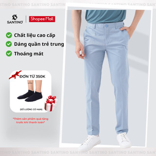Quần Kaki Nam SANTINO Chuẩn Phom, Chất Liệu Cotton Kaki Cao Cấp Co Giãn, Trẻ Trung K616
