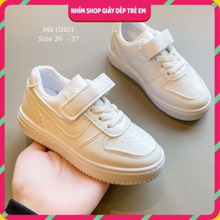 Giày trắng thể thao trẻ em cho bé trai bé gái 3 4 5 6 7 8 9 10 tuổi êm nhẹ chống trơn đi học biểu diễn thời trang GH01