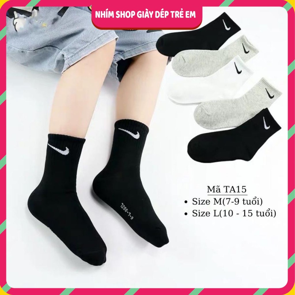 Tất trẻ em nam cổ cao sợi dệt cao cấp thoáng khí kháng khuẩn ấm áp cho bé 7 đến 15 tuổi phong cách Hàn Quốc