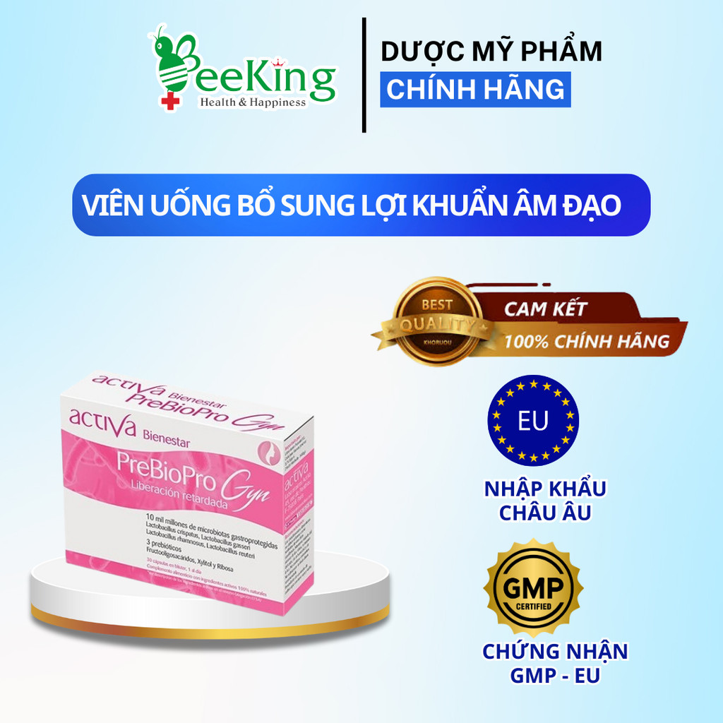 Viên uống men vi sinh phụ khoa ACTIVA PREBIOPRO GYN 10 tỉ lợi khuẩn- Hộp 30 viên