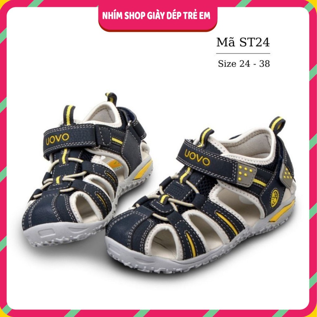 Dép rọ sandal bé trai UOVO kiểu bít mũi thể thao phong cách thời trang có thể lót đế chỉnh hình ST24