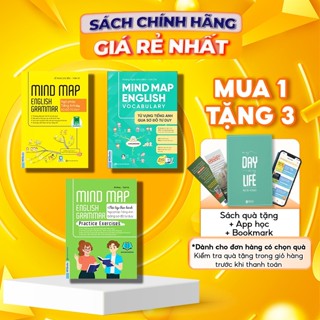 Bộ 3 Sách - Mind Map Mindmap English Grammar, Mindmap English Vocabulary, Grammar Practice Exercises