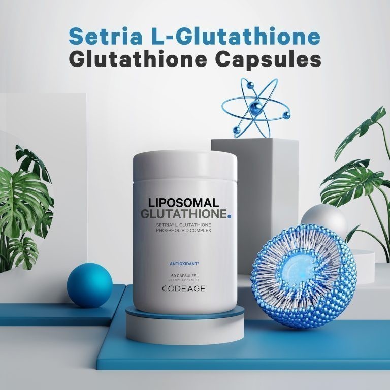 Viên uống hỗ trợ trắng da CodeAge Liposomal Glutathione 60 viên - Codeage Authorized,mờ thâm nám, da sáng khỏe
