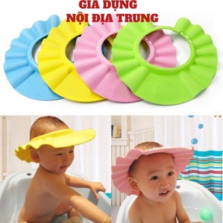 Nón, Mũ gội đầu, tắm an toàn cho bé, mũ hình tròn, Mũ gội đầu chắn nước bảo vệ tai cho bé 0 - 6 tuổi, có chỉnh vòng đầu