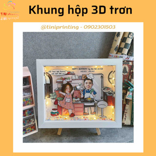 Khung hộp 3D sâu 2,5cm size 13x18, 15x21, 20x25, 25x30 phù hợp làm đồ handmade thương hiệu Tini Printing không gồm in