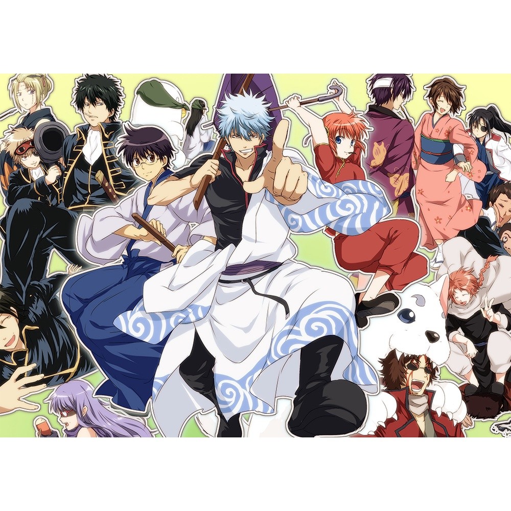 Poster A3 dán tường Anime, decal 30x42 trang trí có keo Gintama Wallpapers 1