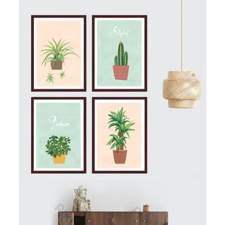 In hình ép gỗ Laminate TRANH HOA LÁ - Mẫu 1 (4HCN 4x20x30, 4x30x40). In ảnh theo yêu cầu