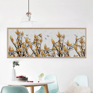 In hình ép gỗ Laminate TRANH HOA LÁ - Mẫu 2 (1 Ngang 20x60, 30x90). In ảnh theo yêu cầu