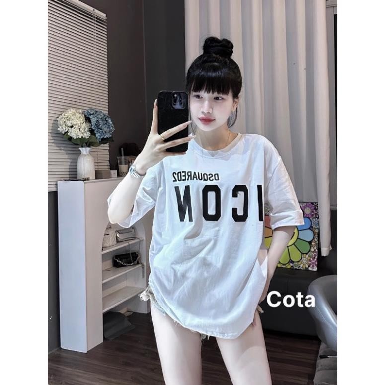 [ HOT ] Áo Thun In Chữ ICON Trước Ngực Siêu Xinh Sang Chảnh Freesisz nam Nữ UT