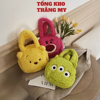Túi đeo vai hình thú nhồi,  Túi tote nhân vật hoạt hình dễ thương, mới lạ, túi tote nhung