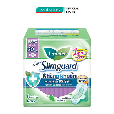 Băng Vệ Sinh Laurier Super Slimguard Dành Cho Ban Ngày 30cm 6 Miếng