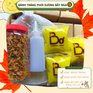 Bánh tráng phơi sương mềm dẻo muối tép hành + HỦ BƠ LỚN (Tặng chai xịt)