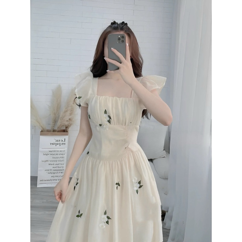 Đầm thời trang nữ mặc đi chơi chất voan hoa cao cấp 2 dây cánh tiên có mút maxi dài phù hợp mặc đi biển, đi chơi QC    S | BigBuy360 - bigbuy360.vn