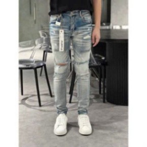 [New] Quần Jean Nam Dài Purple Xanh 4 Cúc Tem Lụa Trước Sau Hottrend Năm 2024