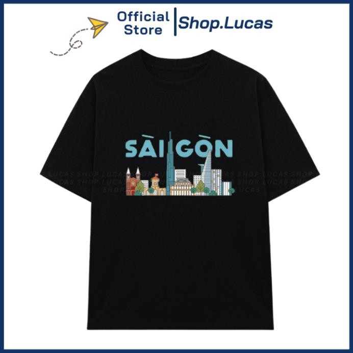 Áo Thun In Chữ SÀI GÒN - Chữ Xanh Form Unisex Nam Nữ Thoáng Mát Cotton UT