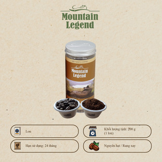 Cà Phê Chồn Arabica Blend Mountain Legend 200g – Vị Cam Chanh, 10% Cà Phê Chồn, Nguyên Chất Lâm Đồng