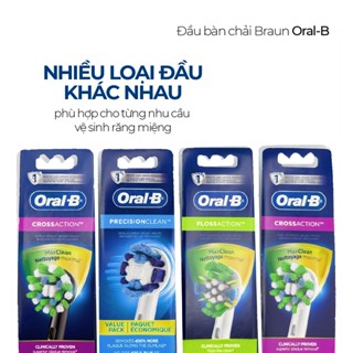 Vỉ 5 Đầu Bàn Chải Điện Oral-B - Đầu Chải Xoay Tròn, Lông Chải Làm Sạch Vượt Trội, Đủ Loại Đầu Thay Thế Bàn Chải Oral B