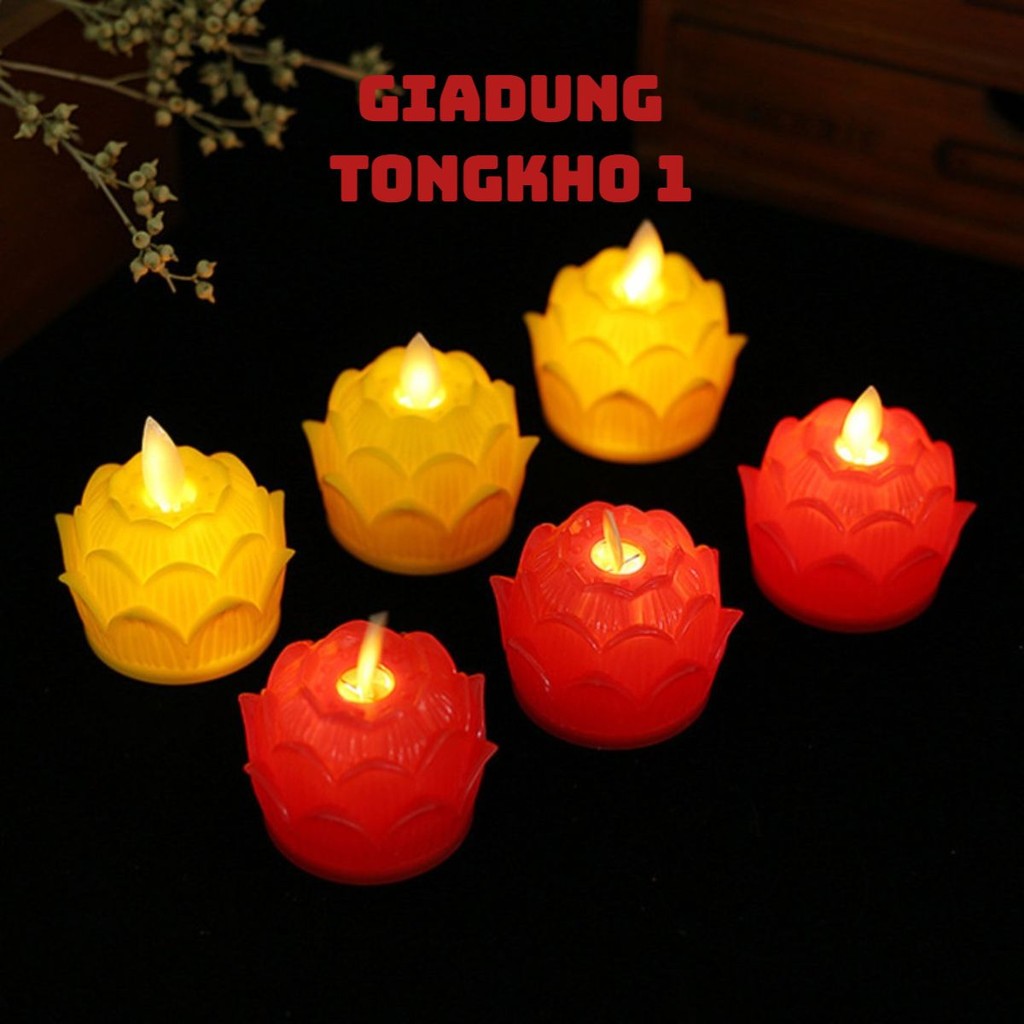 Nến điện tử hoa sen mini lắc lư