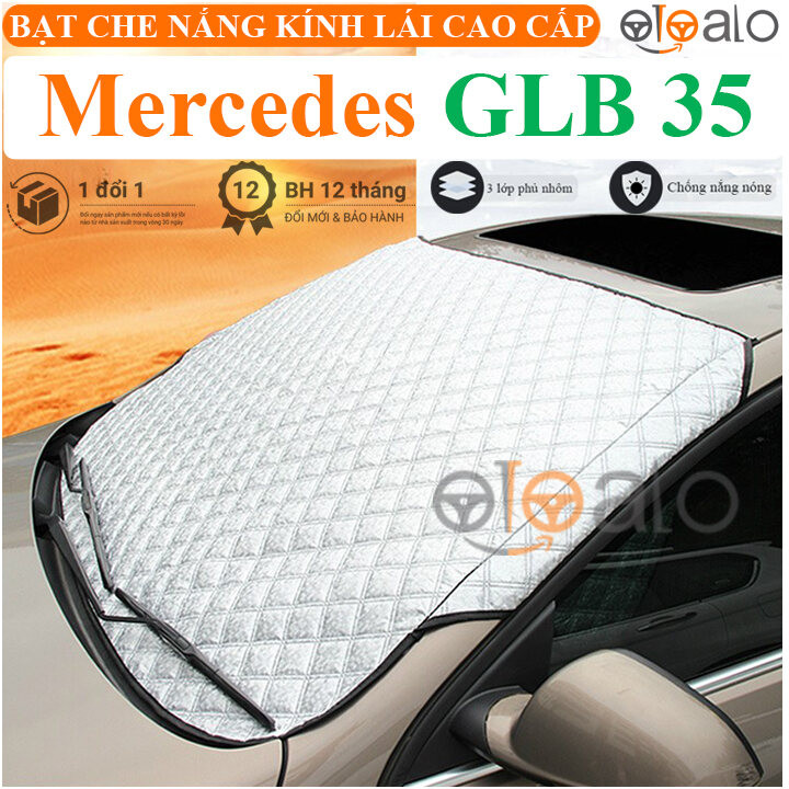 Bạt che nắng kính lái dành cho xe Mercedes Benz GLB 35 vải dù tráng nhôm cao cấp - OTOALO