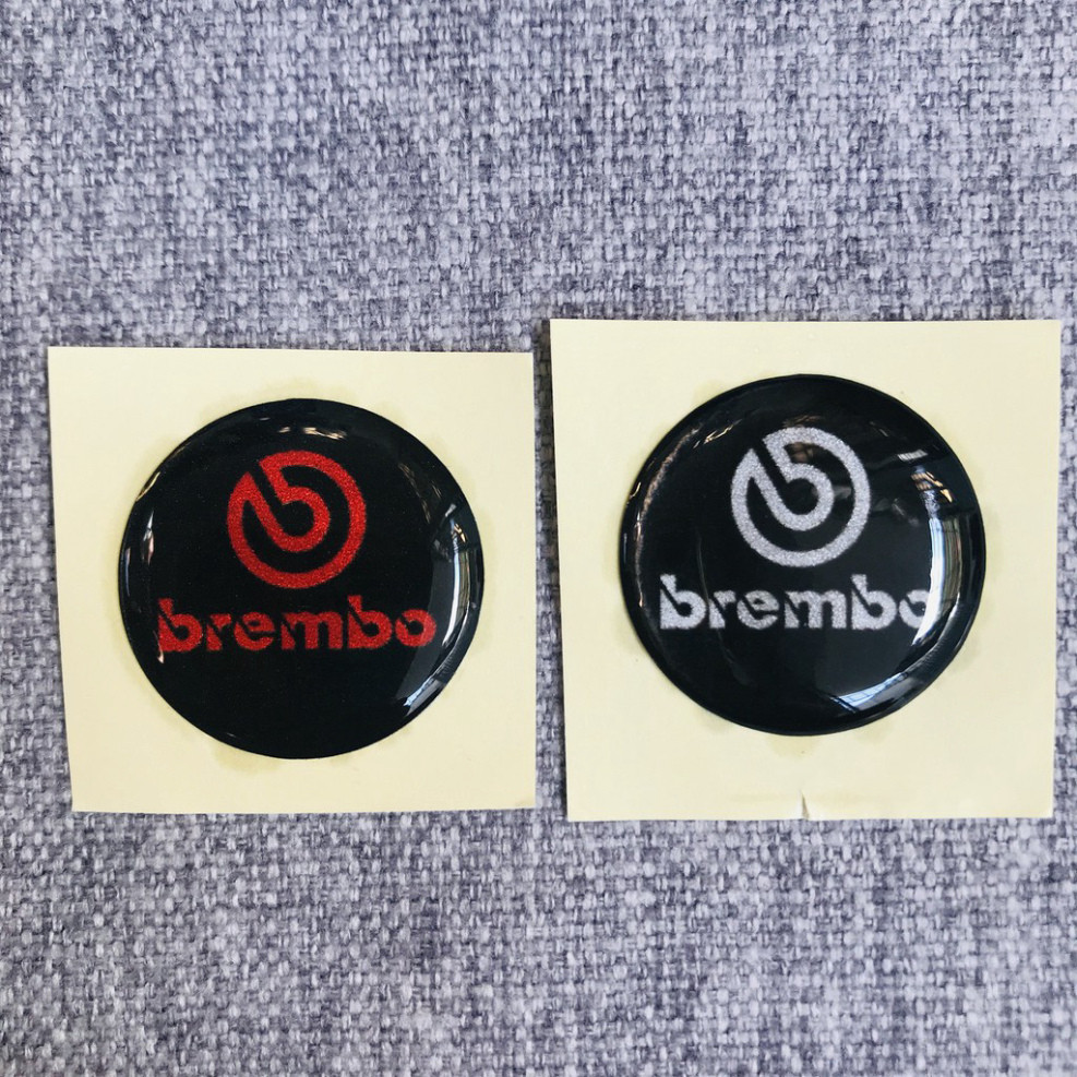 MIẾNG TEM LOGO CHỮ BREMBO KEO NỔI SIÊU DÍNH - TEM TRANG TRÍ XE MÁY