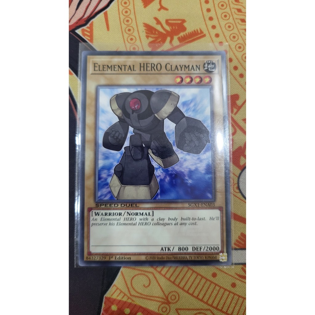 Thẻ Bài Yugioh chính hãng | Yugioh Elemental HERO Clayman - SGX1-ENA03 - Common 1st Edition
