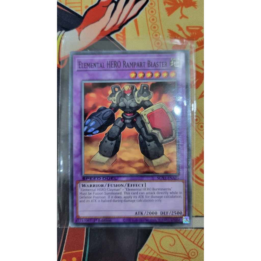 Thẻ Bài Yugioh chính hãng | Yugioh Elemental HERO Rampart Blaster - SGX1-ENA23 - Common 1st Edition