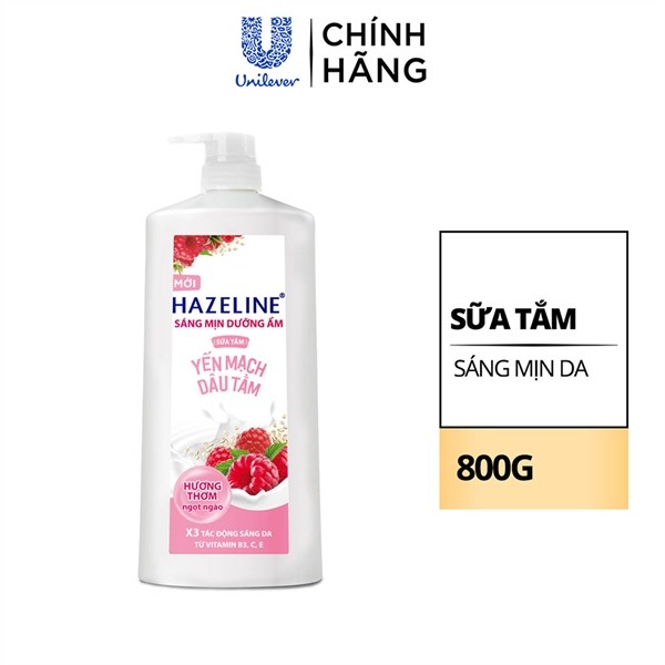 Hazeline Sữa Tắm 800G Yến Mạch Dâu Tằm