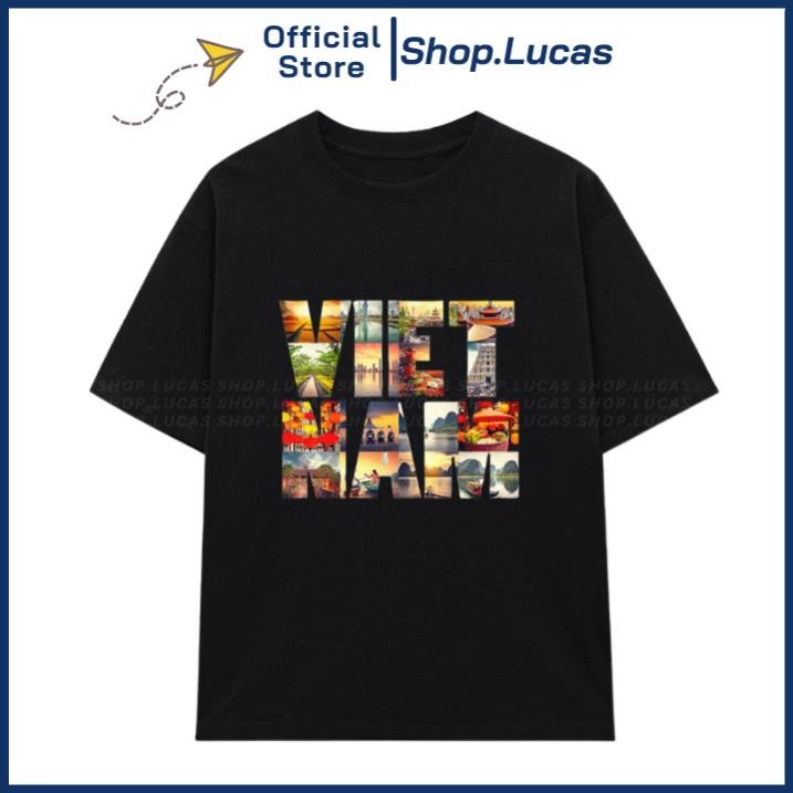 Áo Thun In Chữ Việt Nam Du Lịch Thắng Cảnh Địa Danh Unisex Nam Nữ Cotton Mát UTNAM