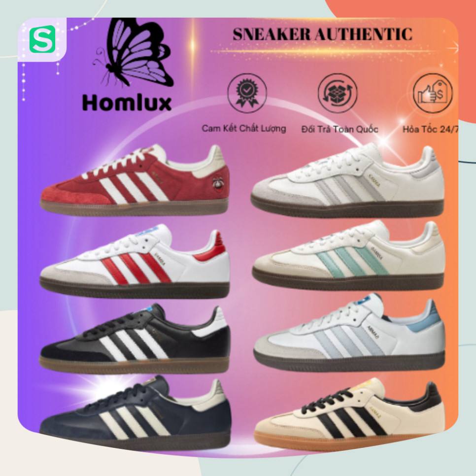 Giày thể thao Homlux_ Giày Samba Đủ Size Nam Nữ phối màu cực basic - Luna Shop