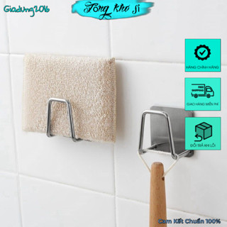 Tấm dán INOX 304 đựng đồ,miếng rửa chén,Đồ dùng nhà bếp ráo nước🌏FREE SHIP🌎Móc dán tường treo đồ inox 304 đa năng