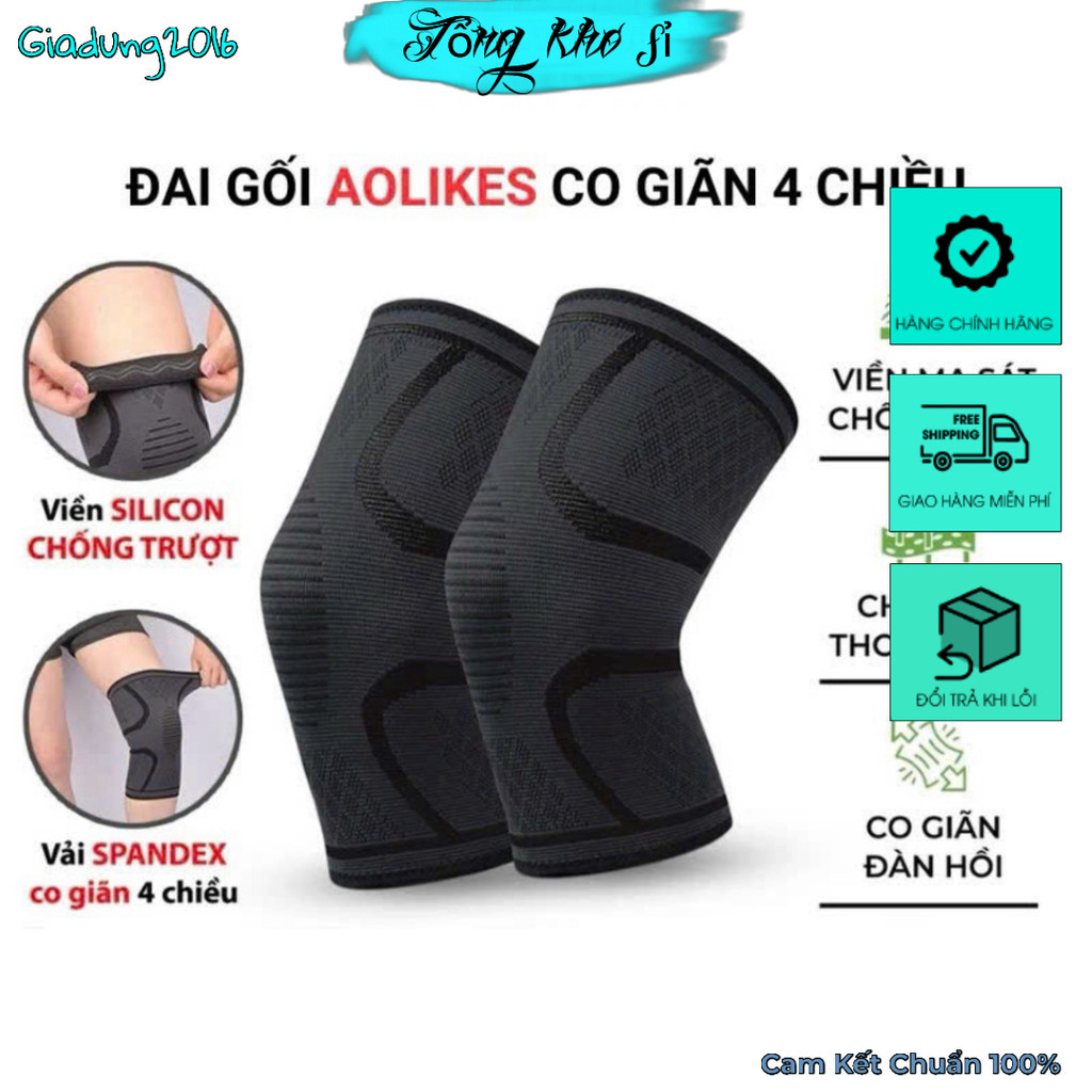 Bó gối thể thao AOLIKES 🌏FREE SHIP🌎bó gối bóng chuyền, đá bóng, chạy bộ bảo vệ khớp gối cho nam nữ (